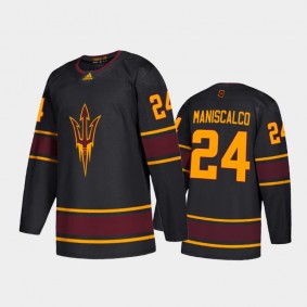 Arizona State Sun Devils Joshua Maniscalco #24 2020-21 Replica Black College Hockey Jersey