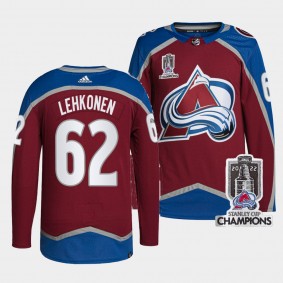 Artturi Lehkonen Colorado Avalanche 2022 Stanley Cup Champions Burgundy 62 Jersey Primegreen