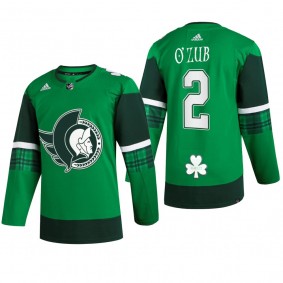 Ottawa Senators Artyom Zub #2 St. Patrick 2022 Green Jersey Warm-Up