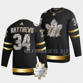 Auston Matthews Toronto Maple Leafs Memorial Borje Patch #34 Black Diamond Edition Jersey