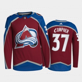 2021-22 Colorado Avalanche J.T. Compher Primegreen Authentic Jersey Burgundy Home Uniform