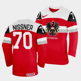 Austria 2022 IIHF World Championship Benjamin Nissner #70 Red Jersey Away
