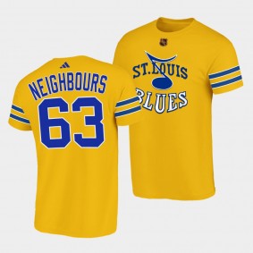 Jake Neighbours Reverse Retro 2.0 St. Louis Blues Yellow T-Shirt 1966 Prototype Logo