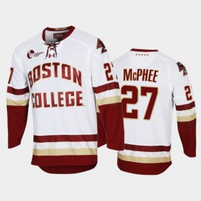 Boston College Eagles Graham McPhee #27 College Hockey White Replica Jersey