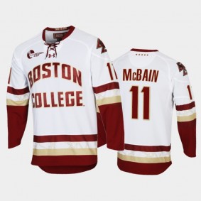Boston College Eagles Jack McBain #11 College Hockey White Replica Jersey