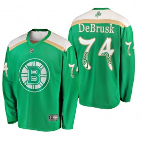 Men's Bruins Jake DeBrusk #74 2019 St. Patrick's Day Green Replica Fanatics Branded Jersey