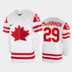 Canada Hockey Nathan MacKinnon 2022 Beijing Winter Olympic White Home Jersey #29