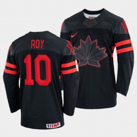 Nicolas Roy 2022 IIHF World Championship Canada Hockey #10 Black Jersey Replica