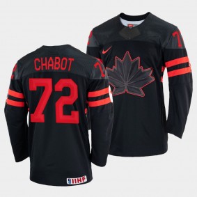 Thomas Chabot 2022 IIHF World Championship Canada Hockey #72 Black Jersey Replica
