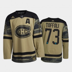 Tyler Toffoli Montreal Canadiens Canadian Armed Force Jersey Camo #73 2021 CAF Night