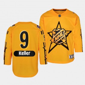 Arizona Coyotes #9 Clayton Keller 2024 NHL All-Star Game Premier Yellow Youth Jersey