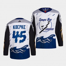 Reverse Retro 2.0 Cole Koepke Tampa Bay Lightning Authentic Primegreen #45 White Jersey 2022