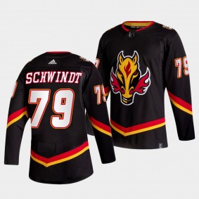 Cole Schwindt #79 Calgary Flames 2022-23 Alternate Authentic Black Jersey