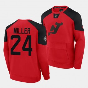 New Jersey Devils Colin Miller 2024 NHL Stadium Series #24 Red Authentic Pro Sweatshirt