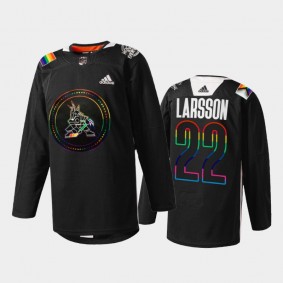 Johan Larsson Arizona Coyotes Pride Night 2022 Jersey Black #22 HockeyIsForEveryone