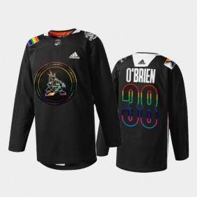 Liam O'Brien Arizona Coyotes Pride Night 2022 Jersey Black #38 HockeyIsForEveryone