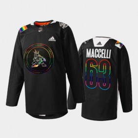 Matias Maccelli Arizona Coyotes Pride Night 2022 Jersey Black #63 HockeyIsForEveryone