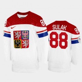 Libor Sulak Czech Republic Hockey White Home Jersey 2022 Winter Olympics