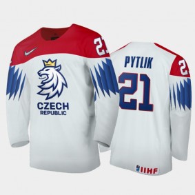 Men Czech Republic 2021 IIHF World Junior Championship Jaromir Pytlik #21 Home White Jersey