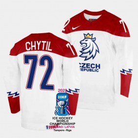 Czechia #72 Filip Chytil 2023 IIHF World Championship Home Jersey White