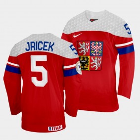 Czech Republic 2022 IIHF World Championship David Jricek #5 Red Jersey Away