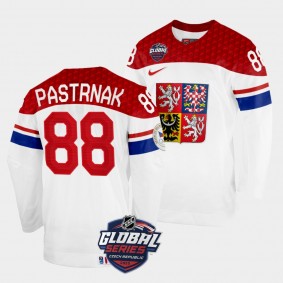 Czech Republic 2022 NHL Global Series David Pastrnak #88 White Jersey Home