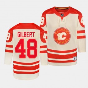 Dennis Gilbert Calgary Flames Youth Jersey 2023 NHL Heritage Classic Cream Premier Player Jersey