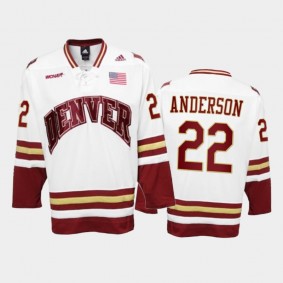 Denver Pioneers Glenn Anderson #22 College Hockey White Premier Jersey