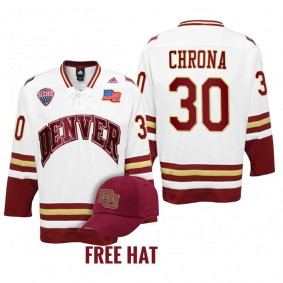 Magnus Chrona #30 Denver Pioneers 2022 NCAA Regional Finals White Jersey