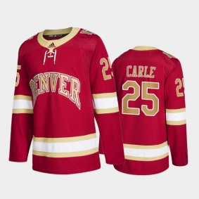 Denver Pioneers Matt Carle #25 College Hockey Red Road Jersey