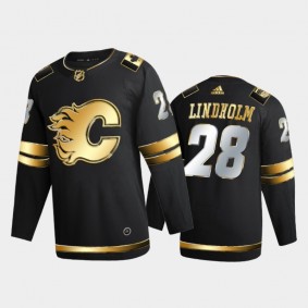 Calgary Flames Elias Lindholm #28 2020-21 Authentic Golden Black Limited Edition Jersey