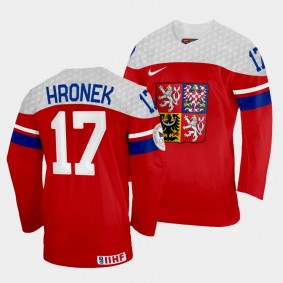 Czech Republic 2022 IIHF World Championship Filip Hronek #17 Red Jersey Away