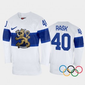 Tuukka Rask Finland Hockey White Home Jersey 2022 Winter Olympics