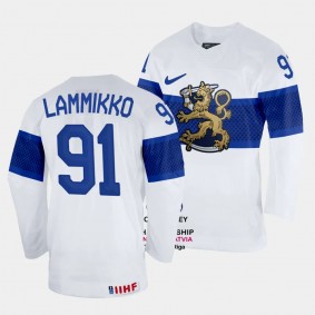 Juho Lammikko 2023 IIHF World Championship Finland #91 White Home Jersey Men