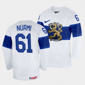 Markus Nurmi 2022 IIHF World Championship Finland Hockey #61 White Jersey Home