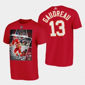 Calgary Flames Johnny Gaudreau photo Impact Player T-Shirt #13 Red