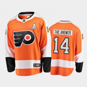 Philadelphia Flyers Sean Couturier #14 Nickname Orange Home Breakaway The Answer Jersey