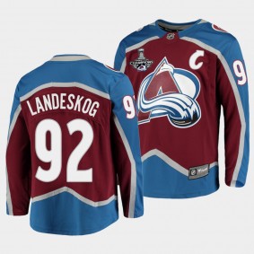 2022 Stanley Cup Champions Colorado Avalanche 92 Gabriel Landeskog Burgundy Jersey Home