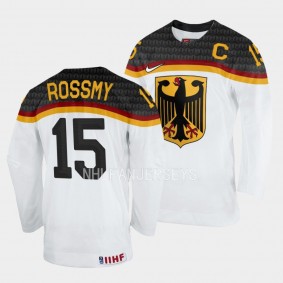 Germany #15 Bennet Rossmy 2023 IIHF World Junior Championship Home Jersey White