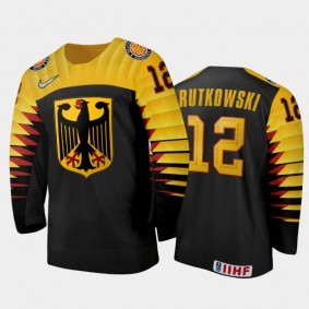 Germany Hockey Maciej Rutkowski 2022 IIHF World Junior Championship Away Jersey Black