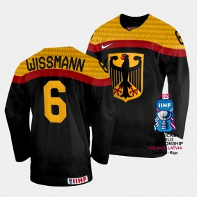 Kai Wissmann 2023 IIHF World Championship Germany #6 Black Away Jersey Men