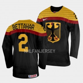 Rayan Bettahar Germany 2023 IIHF World Junior Championship Away Jersey Black