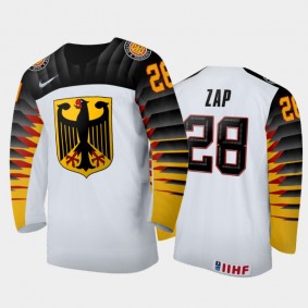 Men's Germany 2021 IIHF U18 World Championship Roman Zap #28 Home White Jersey