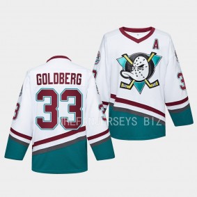Greg Goldberg Anaheim Ducks #33 Mighty Ducks White Jersey Hockey