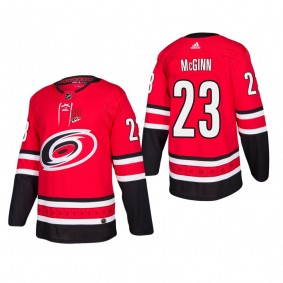 Men's Carolina Hurricanes Brock McGinn #23 Home Red Authentic Player Cheap Jersey