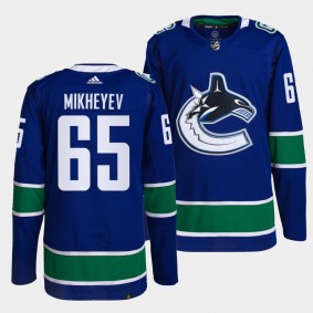 Ilya Mikheyev Canucks 2022 Primegreen Authentic Blue Jersey #65 Home