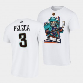 New York Islanders Reverse Retro 2.0 Adam Pelech #3 White T-Shirt Cartoon