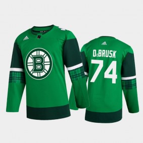 Boston Bruins Jake DeBrusk #74 2020 St. Patrick's Day Authentic Player Jersey Green