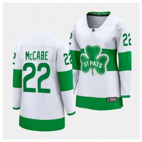 Toronto Maple Leafs Jake McCabe 2024 St. Patricks Alternate Premier Women White Jersey Breakaway Player