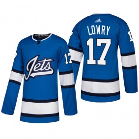 Men's Winnipeg Jets Adam Lowry #17 2018-19 Alternate Reasonable Heritage Jersey - Blue